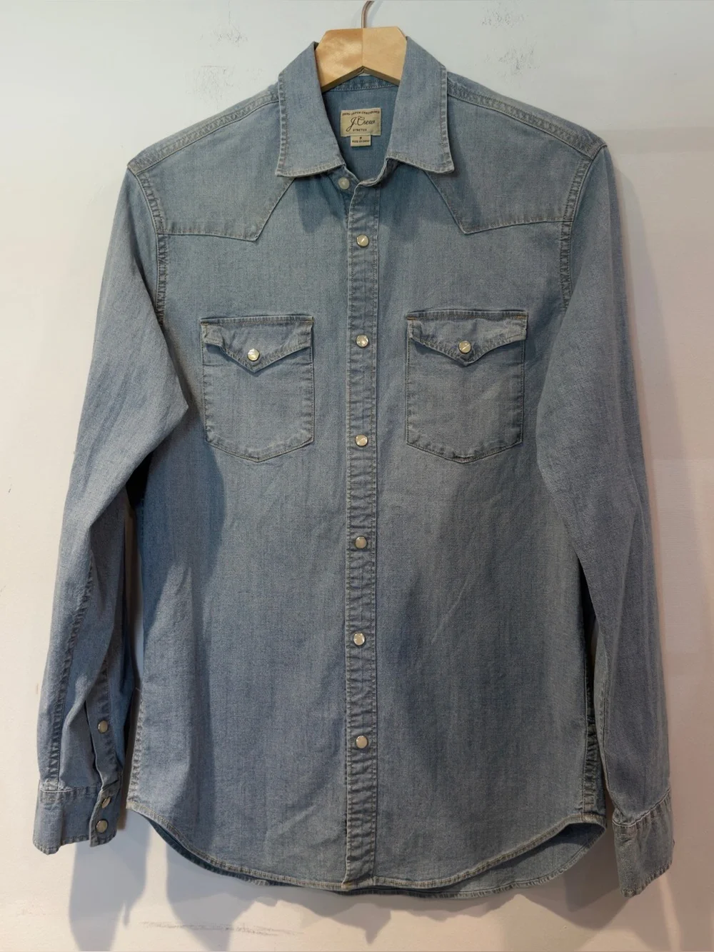 J. Crew Midweight Denim Western Button-Up Shirt